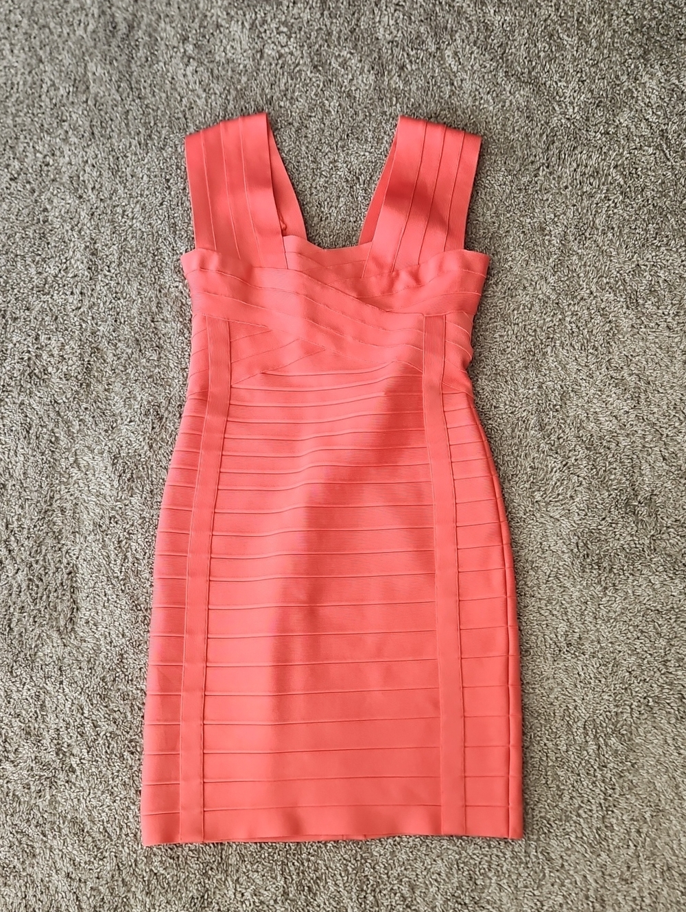Nwt Herve Leger Peach Pink Bandage Bodycon Mini Y2k Dress M
